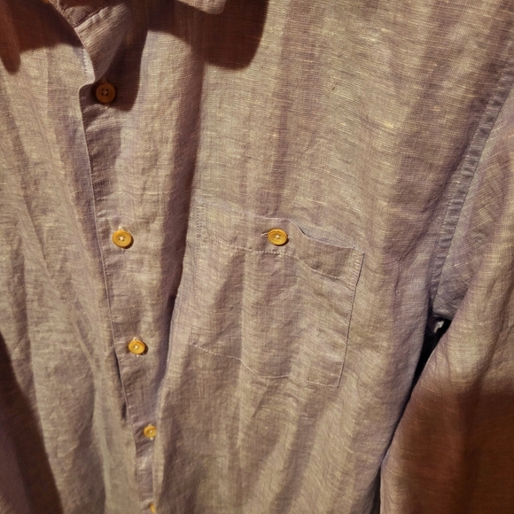 Ted Baker London Linen & Cotton Button Down Lilac Purple Shirt Men’s Size 5 XL - Picture 3 of 6